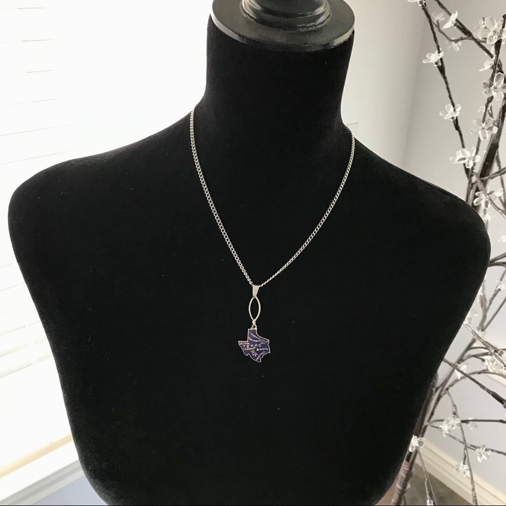 🆕 Texas Pendant Necklace Vintage Enamel/Stainless Steel - Picture 4 of 4